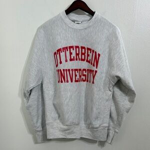 OTTERBEIN UNIVERSITY Champion Reverse Weave Sweatshirt Small Gray Red Collegiate